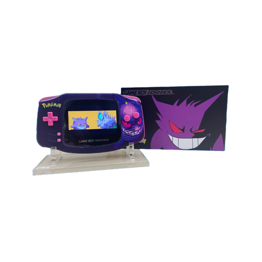 Pokemon Gengar Custom Gameboy Advance Console Mod w/Backlit Screen