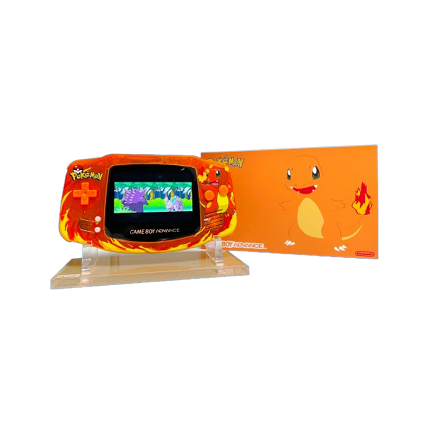 Pokemon Charmander Custom Gameboy Advance Console Mod w/Backlit Screen