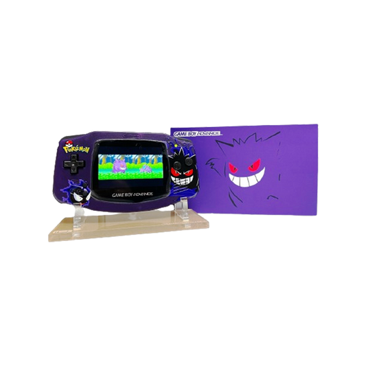 Pokemon Gengar and Ghastly Custom Gameboy Advance Console Mod w/Backlit Screen